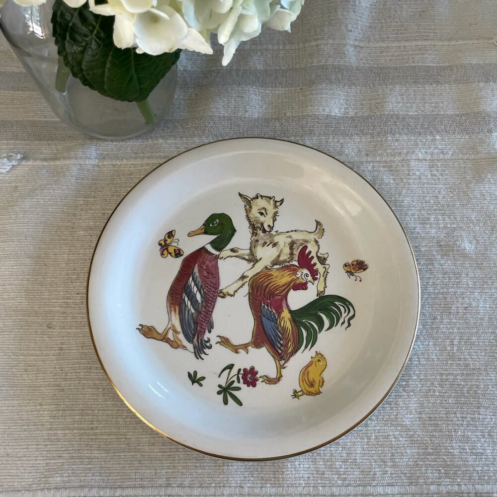 Stavengerflint Norway - Child’s Farm Animal Plate - Used